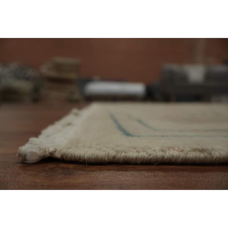 Hand Knotted Oriental 100% Wool Carpet Traditional Floral Beige & Ivories Ziegler Area Rug - 9' 6'' X 6' 9''