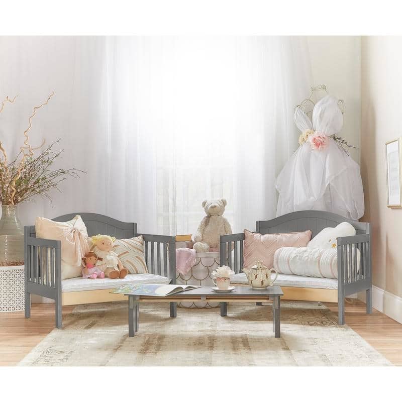 Dream On Me Portland 3 In 1 Convertible Toddler Bed in Steel Grey