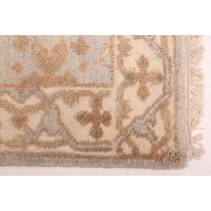ECARPETGALLERY Hand-knotted Royal Oushak Light Blue Wool Rug - 2'7 x 11'8