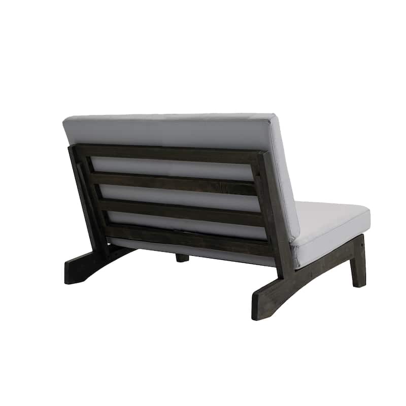 Sectional Wood Furniture 2 Seat Armless Patio Sofa