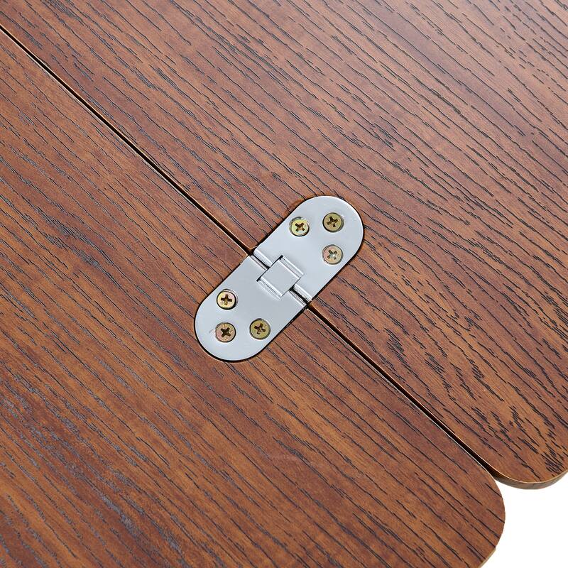 Anmytek 27.6 Inch Modern Foldable Coffee Table with Casters Multi Tier Storage Side Table