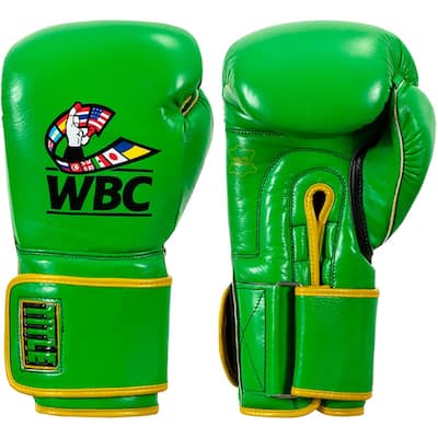 Title Boxing WBC Hook and Loop Bag Gloves - Green/Black