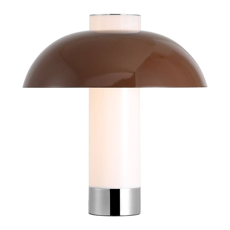 SAFAVIEH Lighting Nora, 15 Inch, Coffee/White, Metal/Acrylic Table Lamp - 14"W x 14"D x 15"H