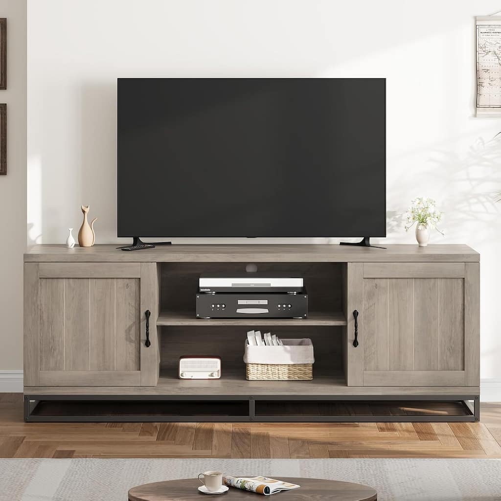 Farmhouse Entertainment Center TV Stand for Living Room Bedroom