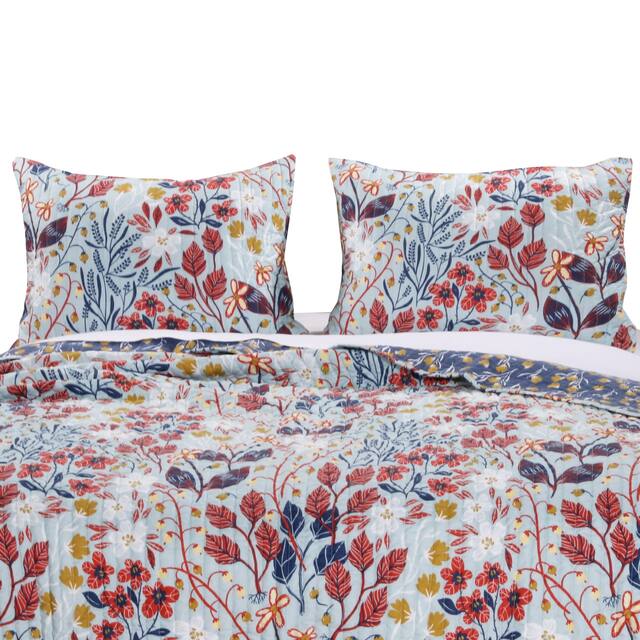 20 X 36 Ultra Soft King Pillow Sham, Floral Print, Microfiber, Set of 2, Multicolor