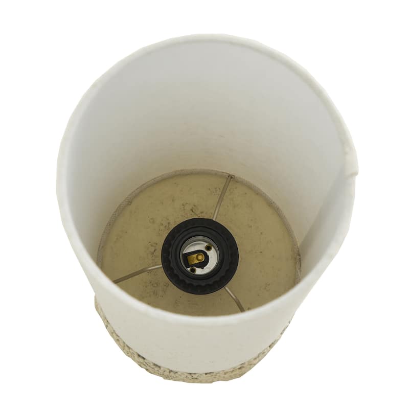 Star Cream Uplight - Antique Cream Brushed Base - Cream Linen Shade