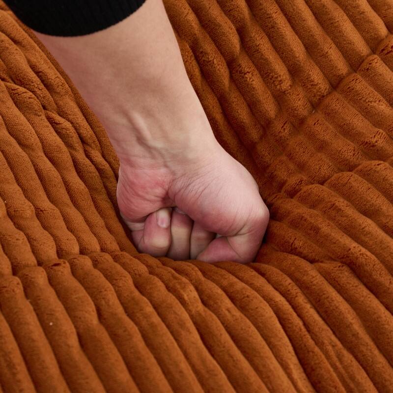 Large Memory Foam Bean Bag Chair for Adults, Corduroy Lounger Sofa with Ottoman