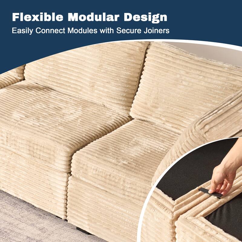 XIZZI Modular Sectional Sofa Chaise Couch with Ottoman