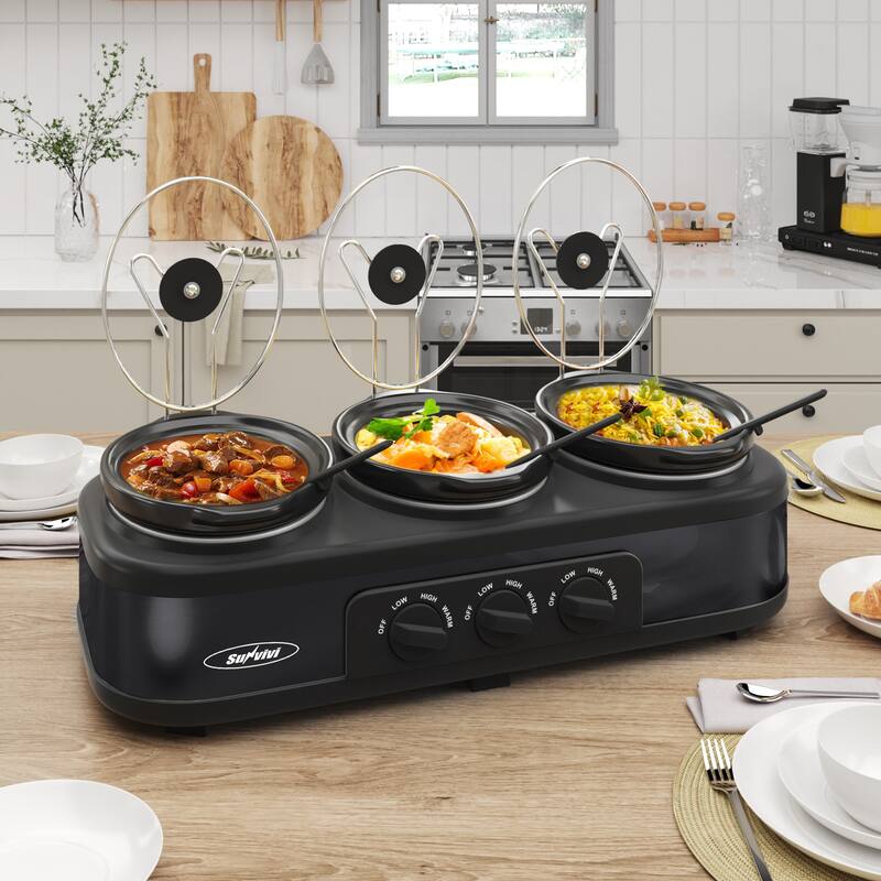 Royalcraft Triple Slow Cooker Stainless Steel