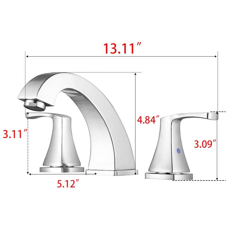 Proox 2 Handles 8inch widespread Bathroom Sink Faucet w/ Pop Up Drain