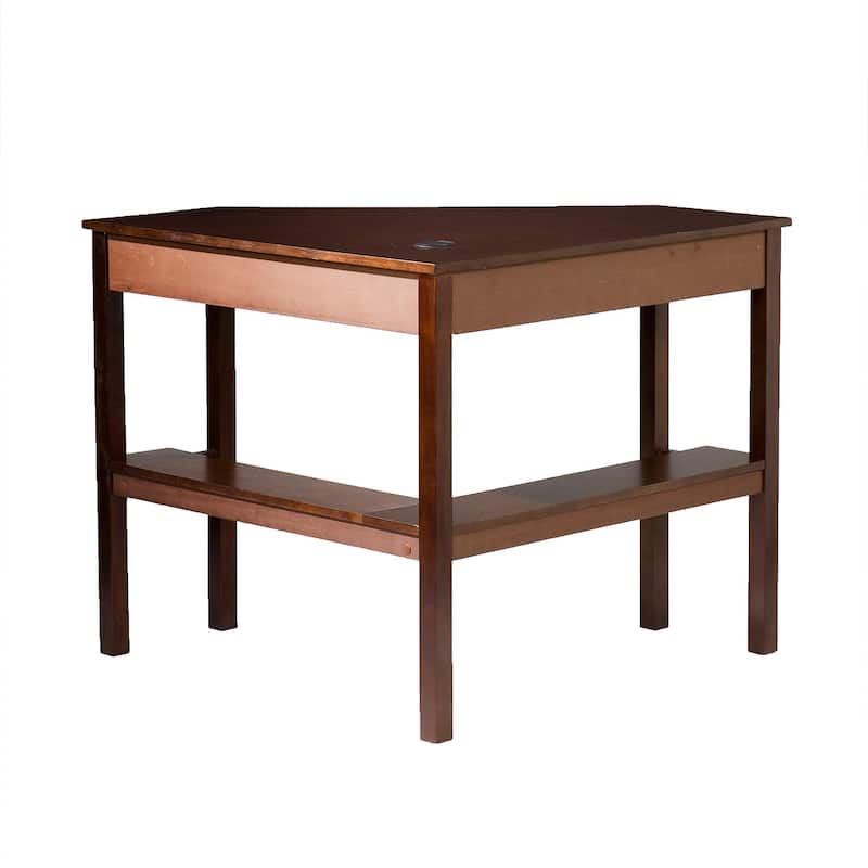 HomeRoots Espresso Corner Computer Desk