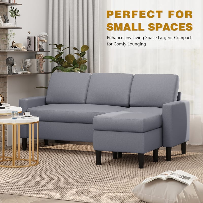 Futzca 74" Convertible Sectional Sofa Couch, Small L-Shaped Sofa