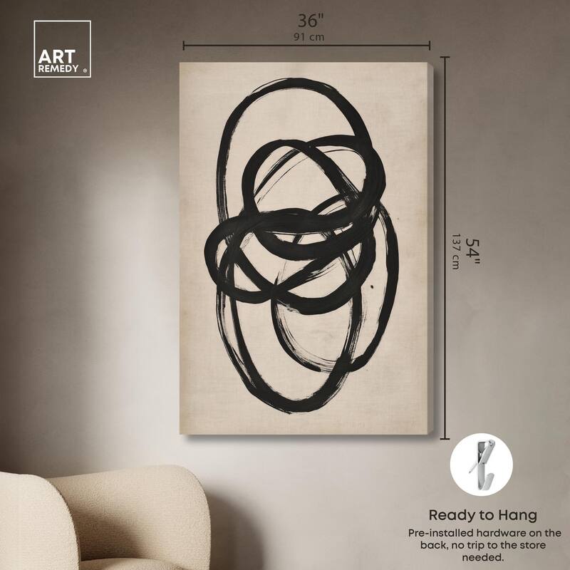 Beige Black I Canvas by Art Remedy, Gallery Wrapped