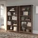 Salinas Tall 5 Shelf Bookcase - Set of 2 by Bush Furniture - Ash Brown