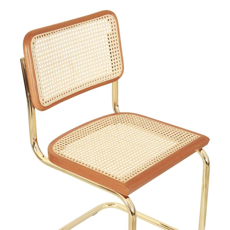 Breuer Chair Company Marcel Breuer Cesca Cane Cantilever Side Chair w/ Brass Steel Frame (Various Wood & Cane Colors)