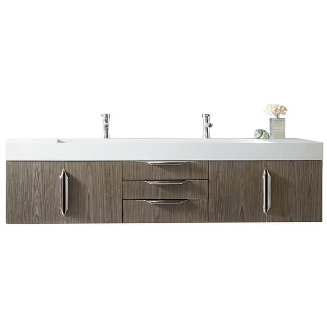 James Martin Vanities 983-V72D-W-N-GW Columbia 72" Wall Mounted Double