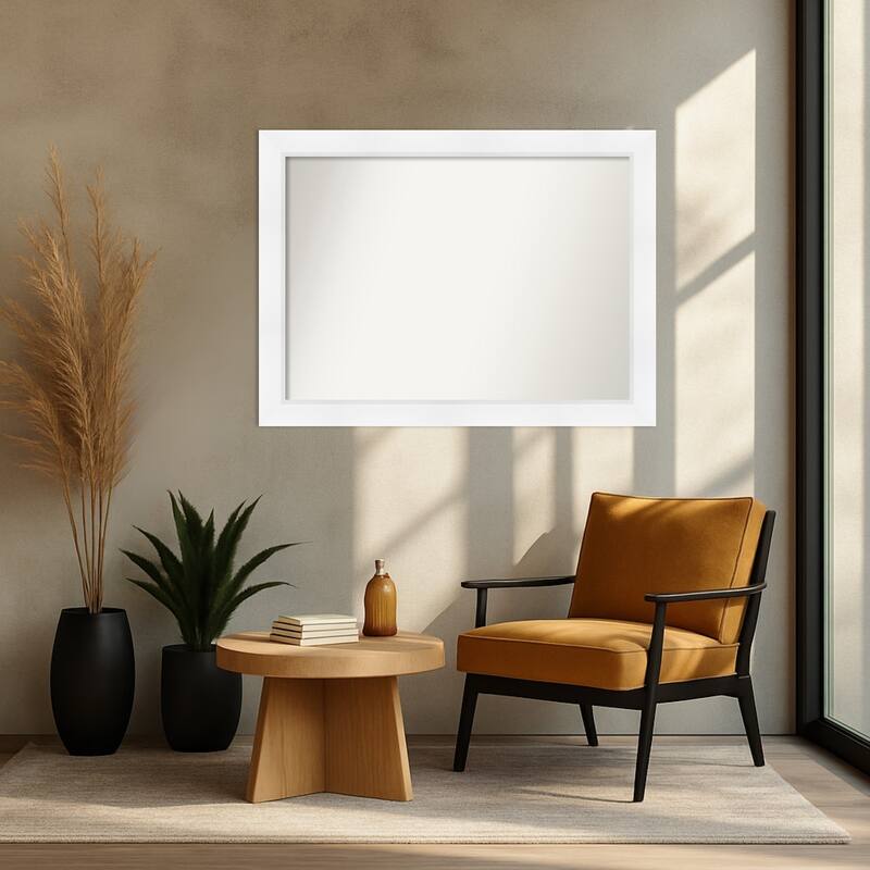 Sloped Non-Beveled Framed Wall Mirror