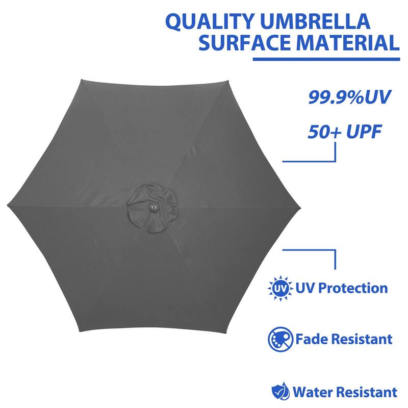 Autlaycil 9ft Patio umbrella Outdoor umbrella With Push-Button Tilt & Crank for Pool, Garden