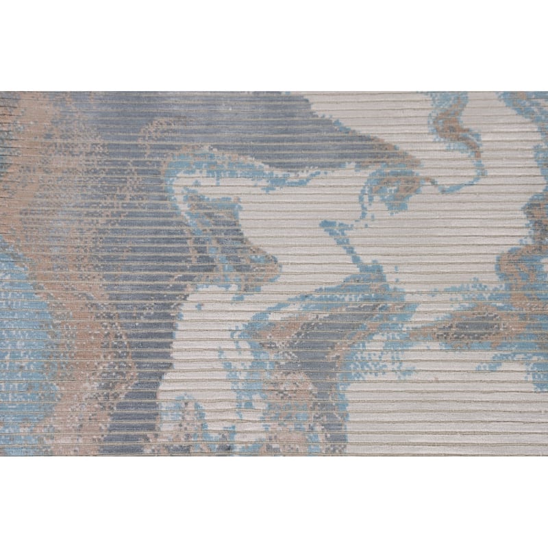 Modern Accent Rug Hand-Knotted Abstract Wool Carpet - 3'0"x 5'2"