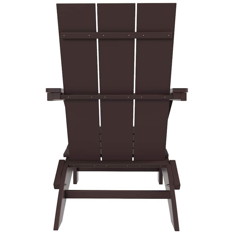 Polytrends Shoreside Modern Poly Folding Eco-Friendly All Weather Adirondack Chair (Set of 4)