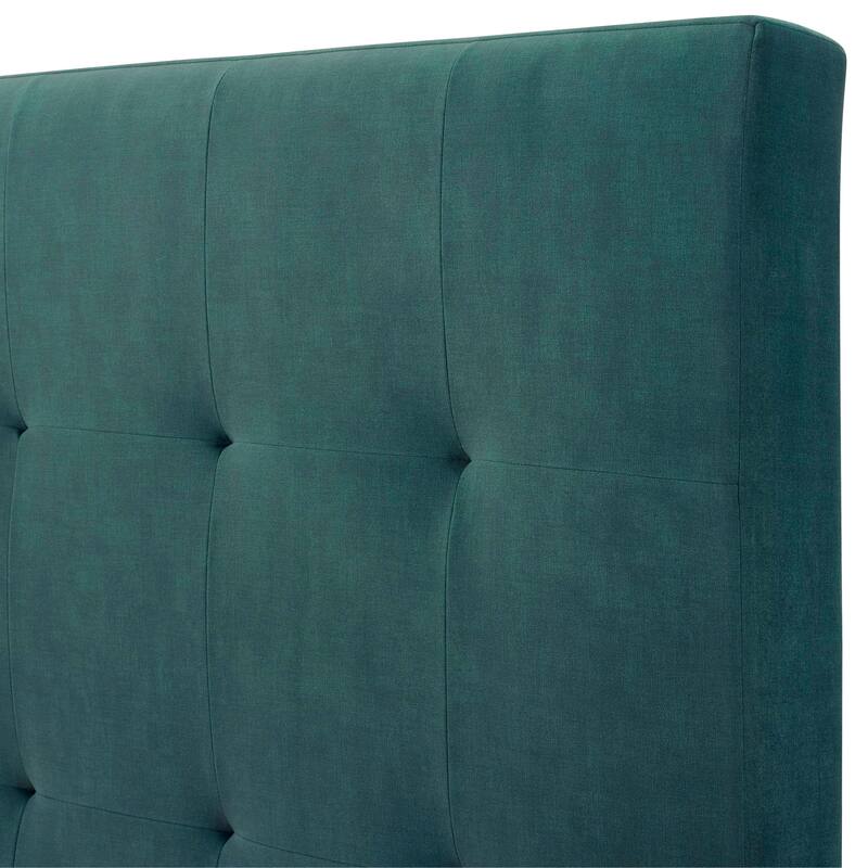 Modern Queen Size Velvet Tufted Upholstered Platform Bed for Master Bedrooms, Guest Rooms, Box Spring Required