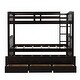 preview thumbnail 34 of 35, Twin Bunk Bed with Trundle, Ladder, Safety Rail and 3 Drawers