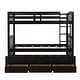 preview thumbnail 18 of 36, Twin Over Twin Bunk Bed with Ladder and Safety Rail, Twin Trundle Bed with 3 Drawers for Teens Bedroom, Guest Room Furniture