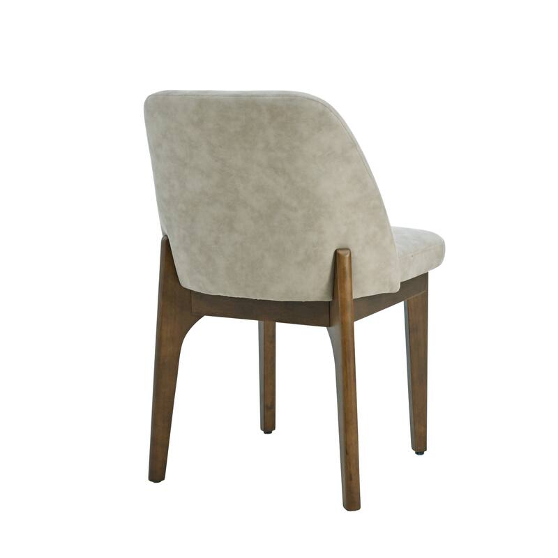 set of 2 upholstered side chairs with wooden legs, suitable for kitchen, dining room and office