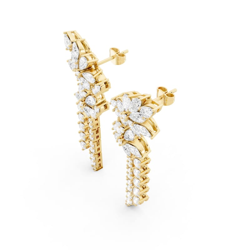 Auriya 14k Gold 4 1/5ctw Lab Grown Diamond Dangle Earrings (E-F VS)