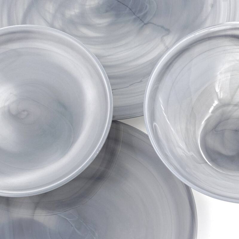 NUAGE Graphite 16 pcs. Glass Dinnerware Set