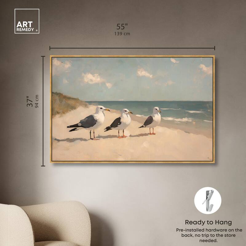 Seagulls at the Beach I Canvas by Art Remedy