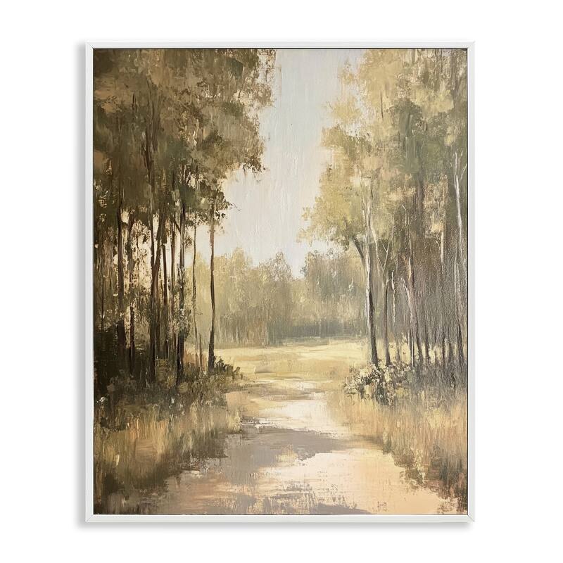 Stupell To The Woods Pathway Framed Giclee Art Design By Petal Prints Design - 11 x 14 - White