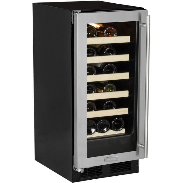 Shop Marvel Ml15ws0l 15 Wide 23 Bottle Built In Wine Cooler With Incandescent Lighting Metal Shelving And Left Door Hinging Overstock 19851142