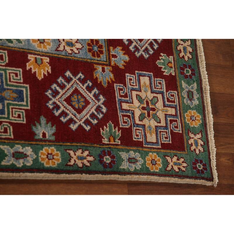Kazak Area Rug Hand-Knotted Wool Carpet - 6'8" x 9'10"