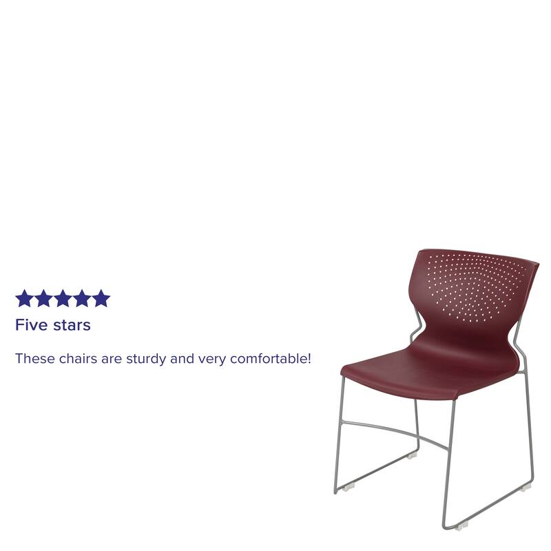 661 lb. Capacity Full Back Stack Chair with Powder Coated Frame