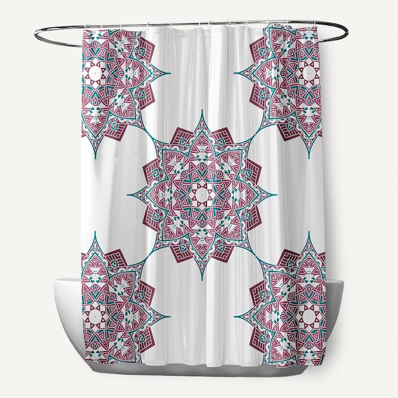 71 x 74-inch Rhapsody Geometric Print Shower Curtain - Purple