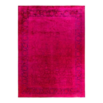 Contemporary Overdyed Wool Hand Knotted Area Rug - 9' 3" x 12' 3"