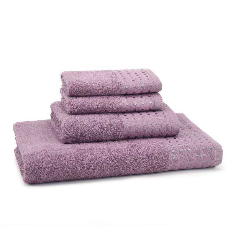 East'N Blue Petek Turkish Cotton Bath Towel Set (Set of 4) - (1 Bath Towel, 1 Hand Towel, 2 Washcloth)