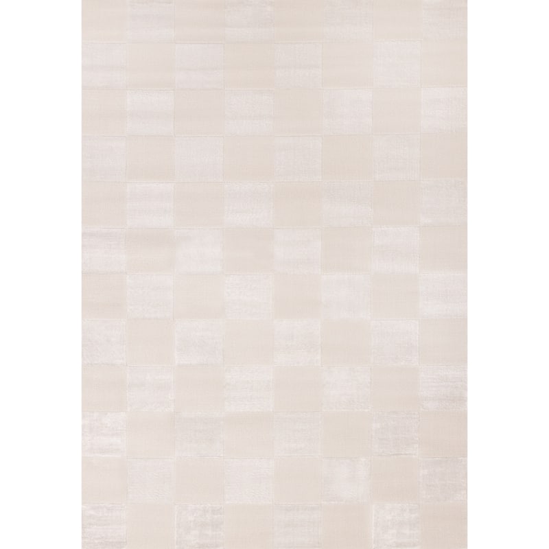 Leonardo White Grey Checkered Area Rug