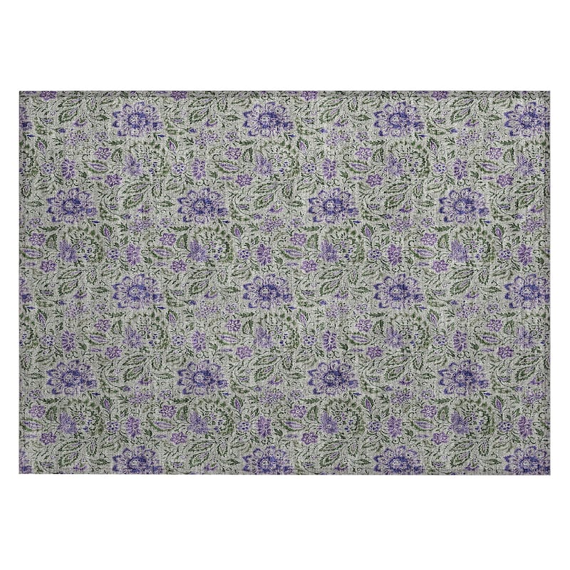 Machine Washable Indoor/ Outdoor Chantille Farmhouse Floral Rug
