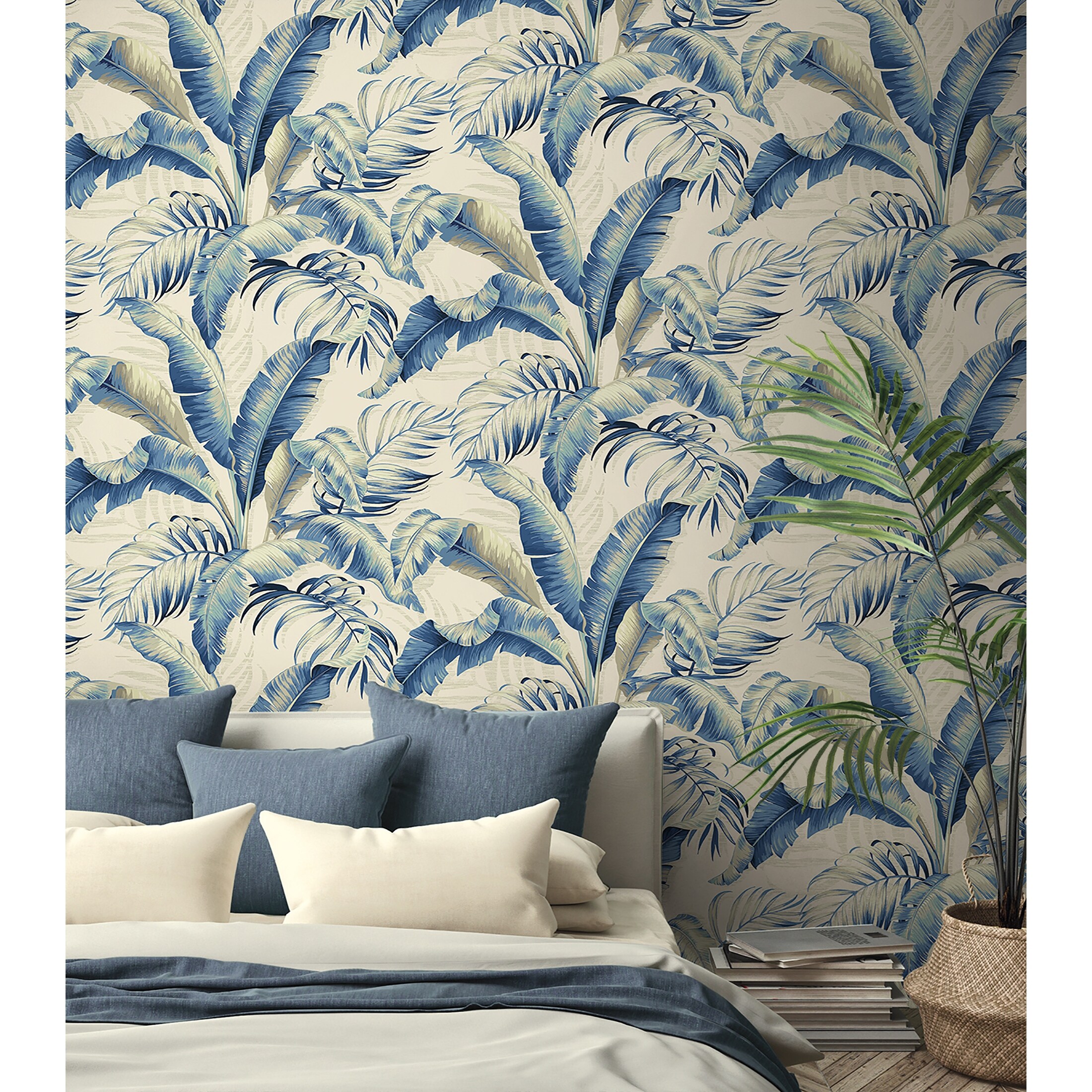 Tommy Bahama Palmiers Azure Peel Stick Wallpaper 20.5 in. W x 18 ft. L On Sale Bed Bath Beyond 37150840