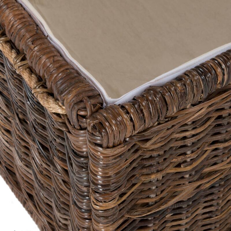happimess Caden 30" Wicker Storage Trunk, Brown - Butterscotch