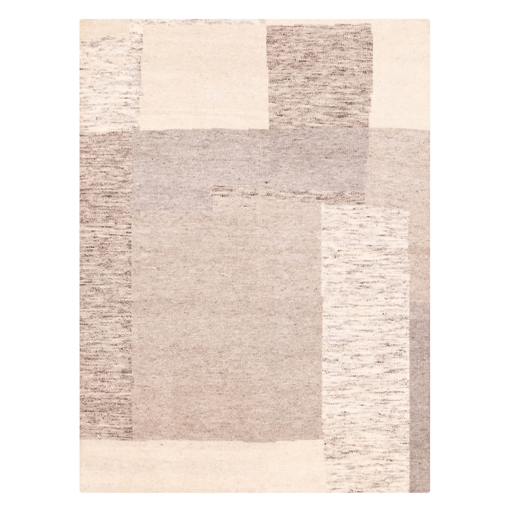 ECARPETGALLERY Hand-knotted Tangier Light Grey Wool Rug - 5'3 x 7'3