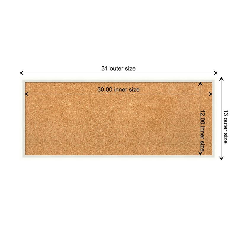 Lucie Wood Framed Natural Corkboard Bulletin Board - Lucie White - Board Size 30x12