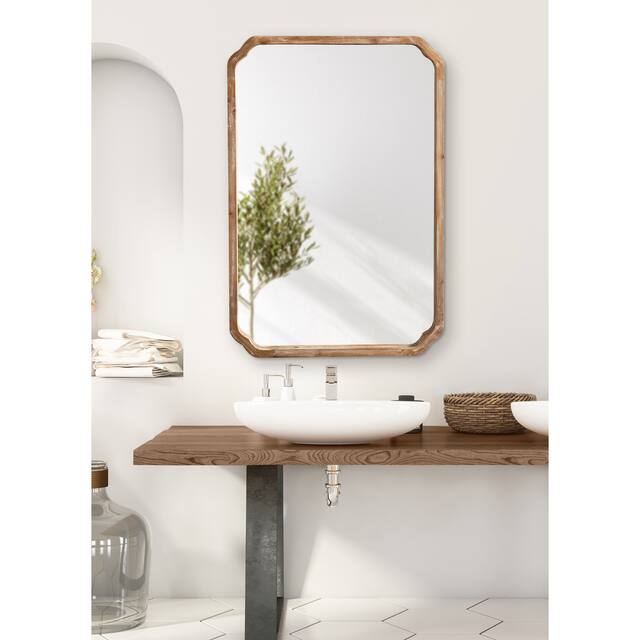 Kate and Laurel Marston Square Wood Wall Mirror