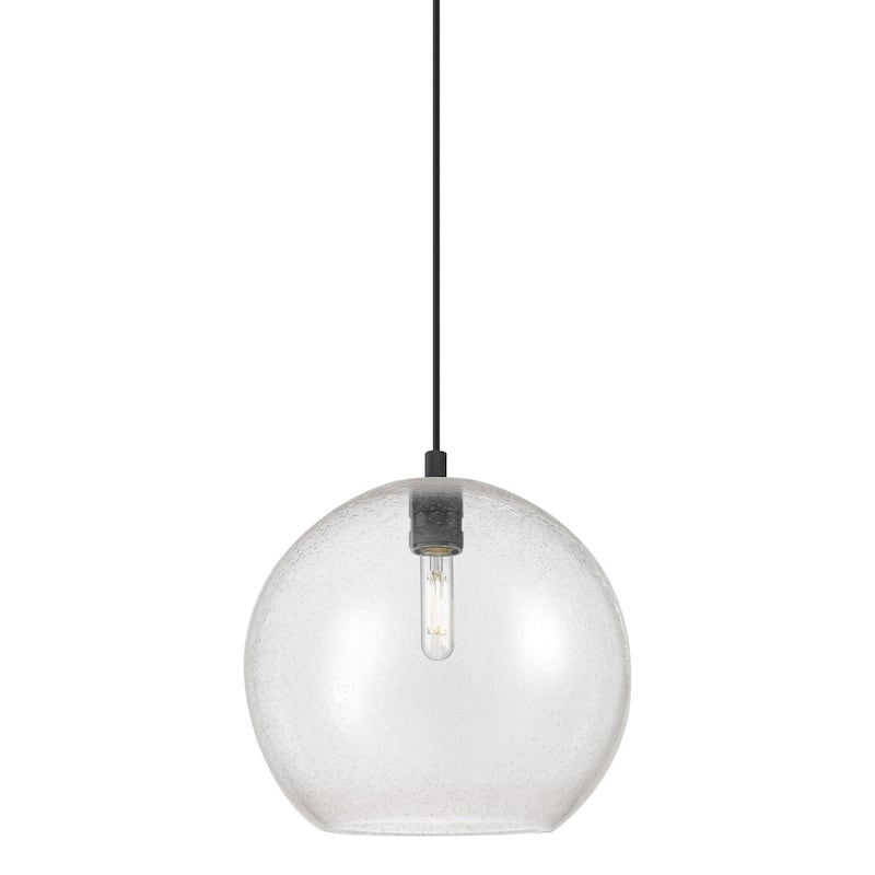Innovations Lighting 434-1P-12-12 Crown Point Pendant Crown Point 12" - Matte Black / Seedy
