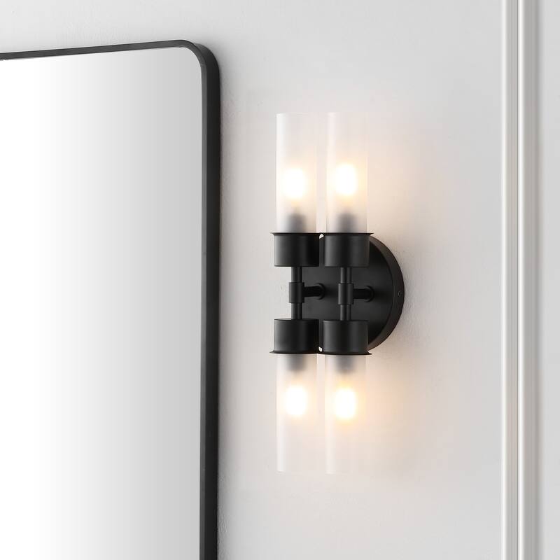 SAFAVIEH Lighting Amala Modern 4-Light 4-inch Wall Sconce (LED Bulbs Included) - 4.3 In. W x 6 In. D x 17 In. H - 4Wx6Dx17H