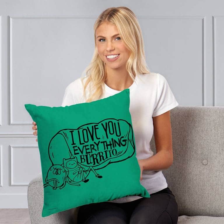 Warner Brothers Adventure Time Everything Burrito 18 Inch Throw Pillow