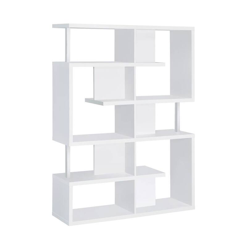 5-Tier Bookcase in White and Chrome