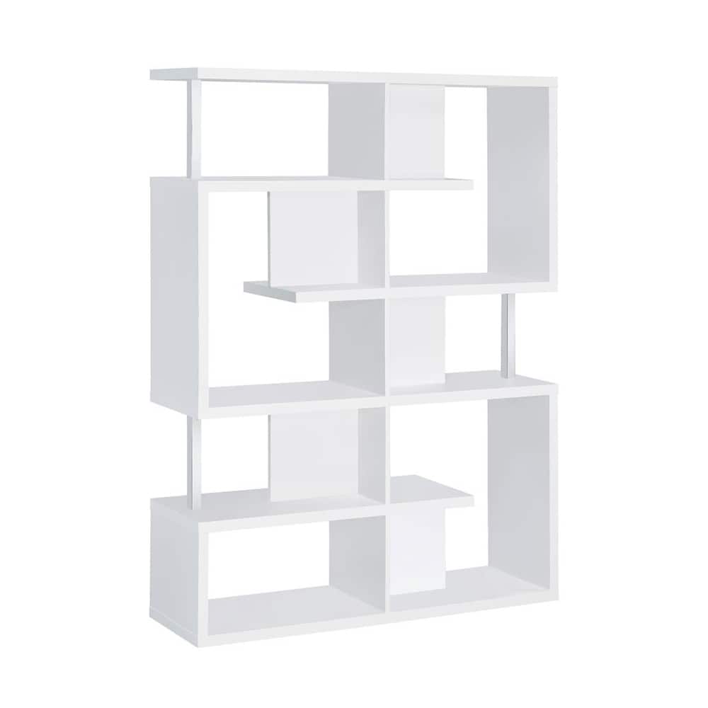 5-Tier Bookcase in White and Chrome